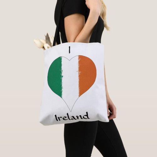 I Heart Ireland Irish Tricolor Flag Tote Bag