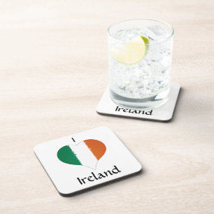 I Heart Ireland Irish Tricolour Flag Beverage Coaster