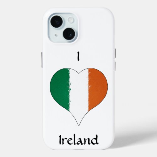 I Heart Ireland Irish Tricolour Flag iPhone 15 Case