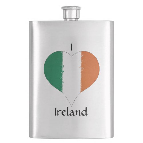 I Heart Ireland Irish Tricolour Flag Flask