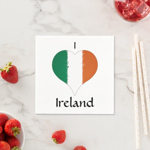 I Heart Ireland Irish Tricolour Flag Napkins