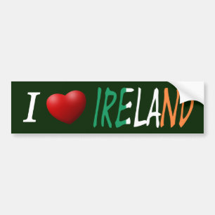 I Heart Ireland on Irish Flag bscnt Bumper Sticker