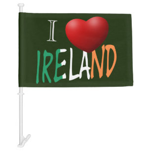 I Heart Ireland overlay cfcnt Car Flag