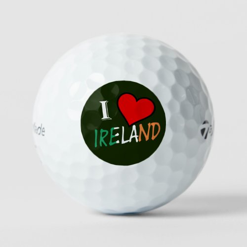 I Heart Ireland overlay tmtp5 gbcnt Golf Balls