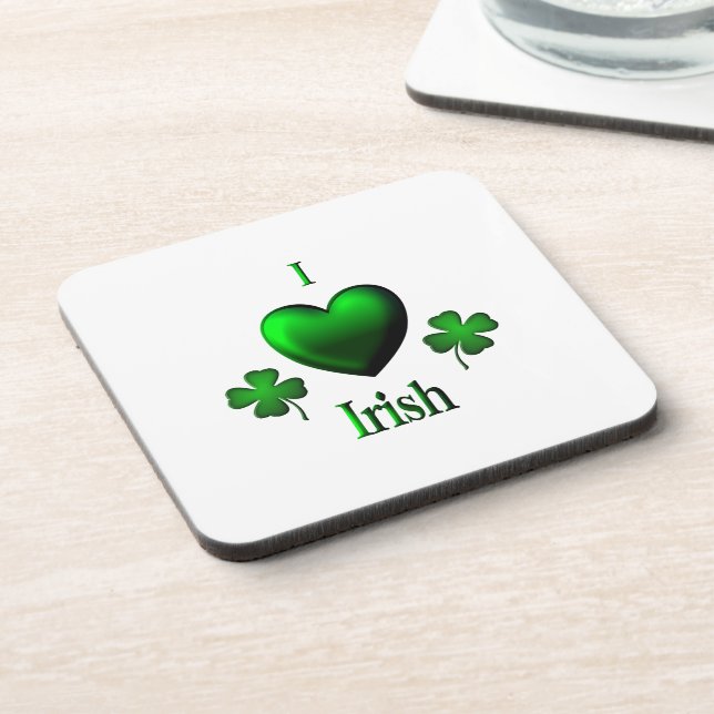 I Heart Irish Beverage Coaster (Left Side)