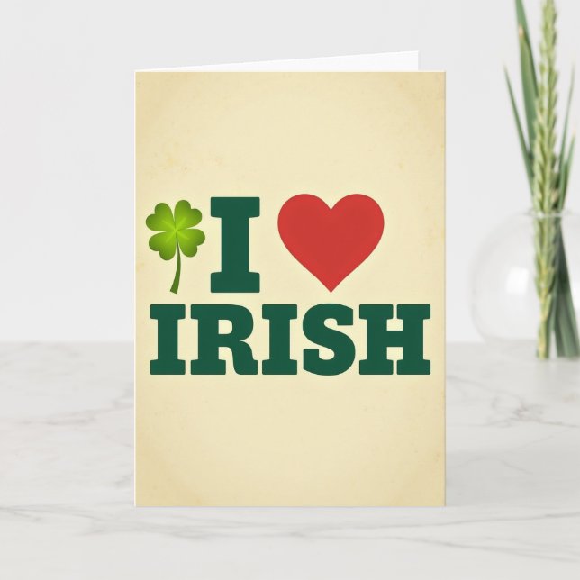 I Heart Irish Clover Card (Front)