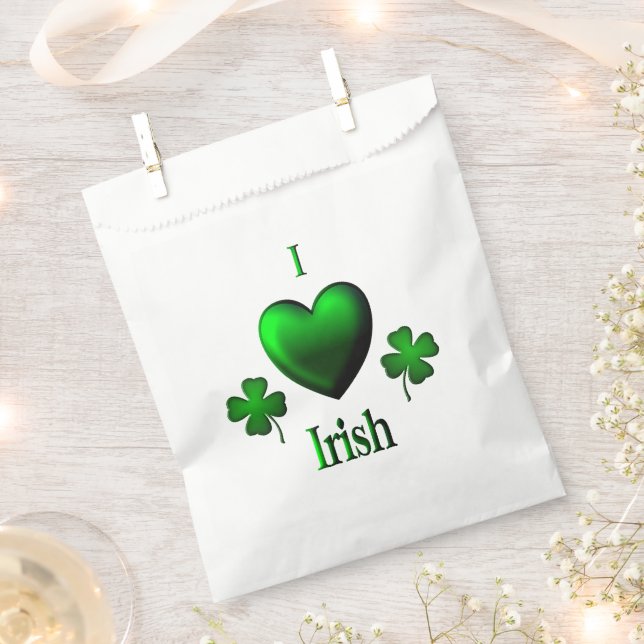 I Heart Irish Favor Bag (Clipped)