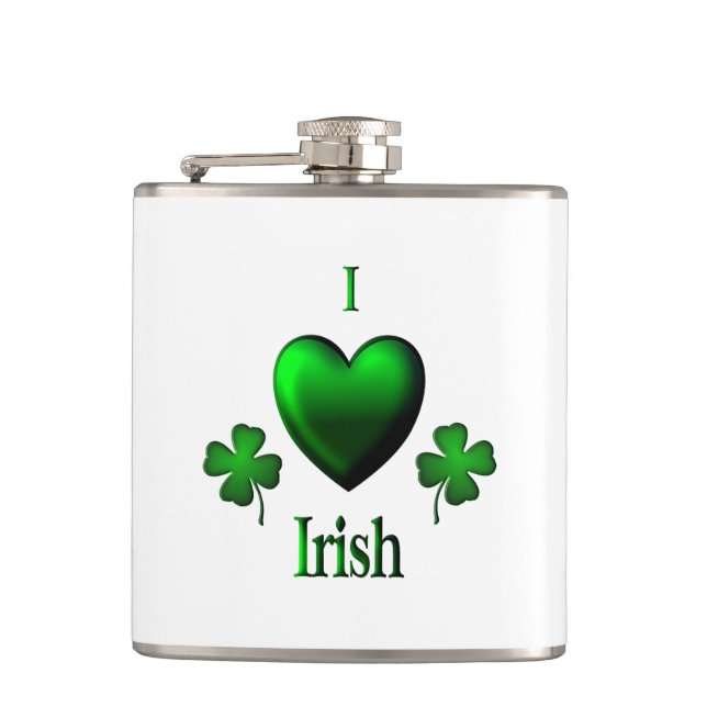 I Heart Irish Flask (Front)