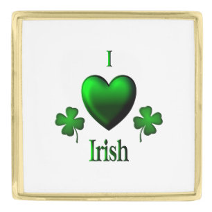 I Heart Irish Gold Finish Lapel Pin