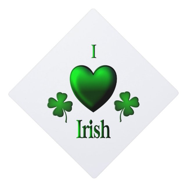 I Heart Irish Graduation Cap Topper (Front)