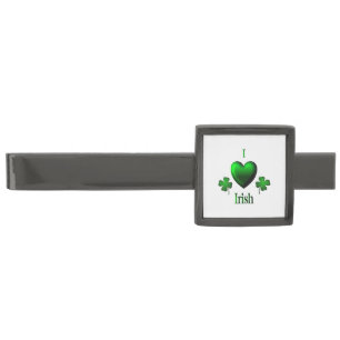 I Heart Irish Gunmetal Finish Tie Bar