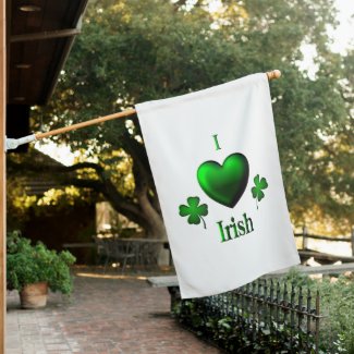 I Heart Irish House Flag