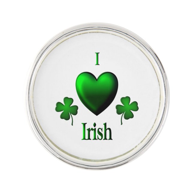 I Heart Irish Lapel Pin (Front)