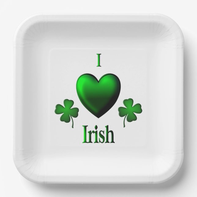 I Heart Irish Paper Plates (Front)