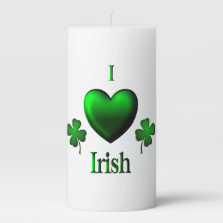 I Heart Irish Pillar Candle