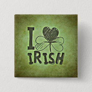 I Heart Irish Shamrock St. Patrick's Day Button