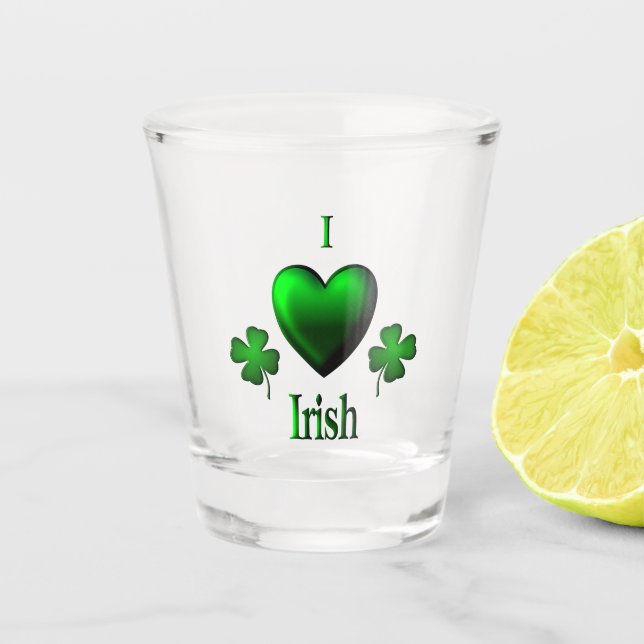 I Heart Irish Shot Glass (Front)