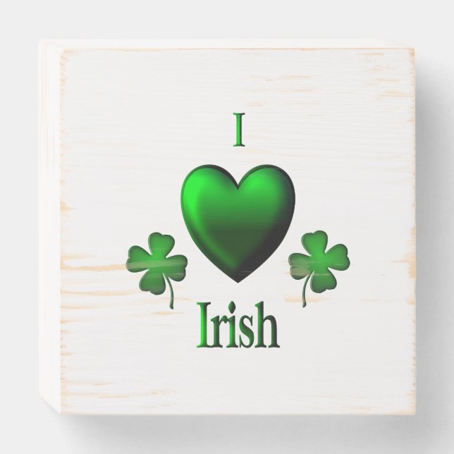 I Heart Irish Wooden Box Sign (Front Horizontal)
