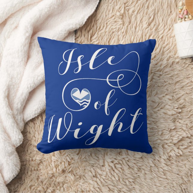 I Heart Isle of Wight Flag Throw Pillow (Blanket)