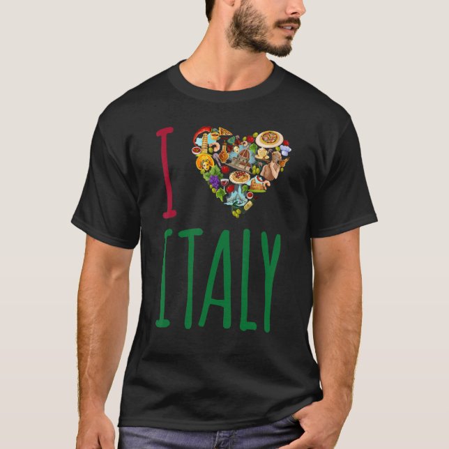 I Heart Italy Flag Heart Italia Italian Italiano M T-Shirt (Front)