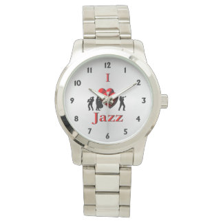 I Heart Jazz with Black Numbers Watch