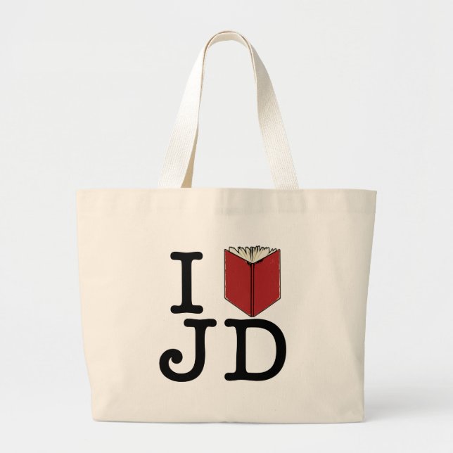 I Heart JD Large Tote Bag (Front)