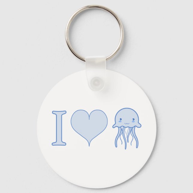 I Heart Jellyfish Keychain (Front)