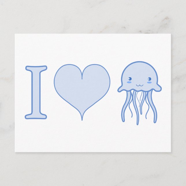 I Heart Jellyfish Postcard (Front)