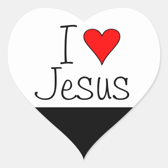 I heart Jesus Heart Sticker | Zazzle.com