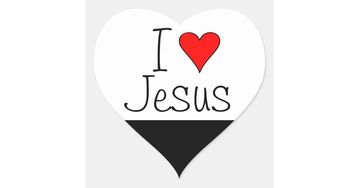 I heart Jesus Heart Sticker | Zazzle