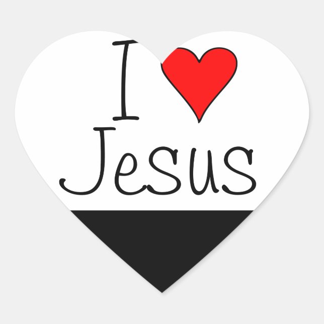 I heart Jesus Heart Sticker (Front)