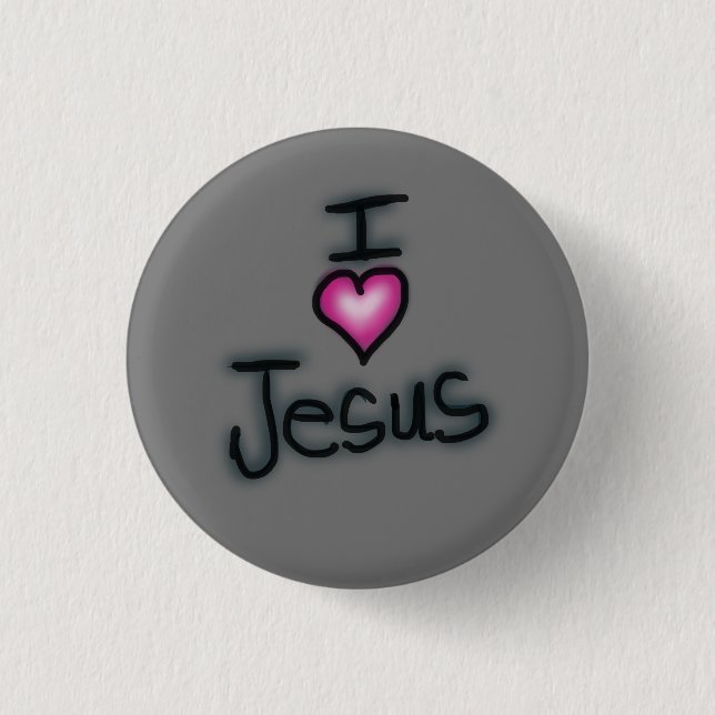 I Heart Jesus I Love Jesus  Button (Front)