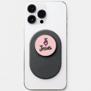 I Heart Jesus I Love Jesus Pink Heart  PopSocket