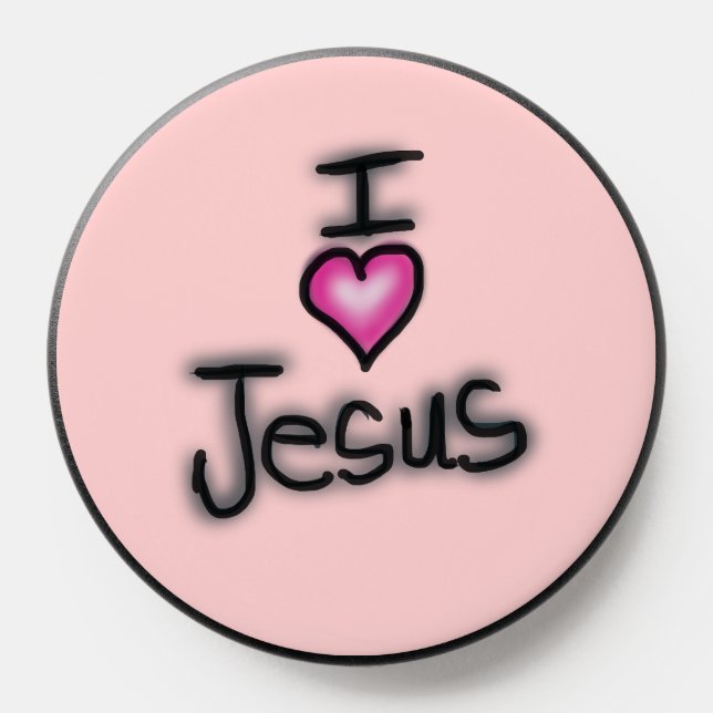 I Heart Jesus I Love Jesus Pink Heart  PopSocket (Popsocket)