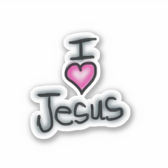 I Heart Jesus I Love Jesus  Sticker (Front)