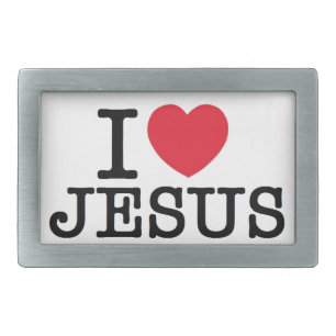 I heart Jesus Rectangular Belt Buckle