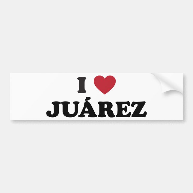 I Heart Juarez Mexico Bumper Sticker (Front)