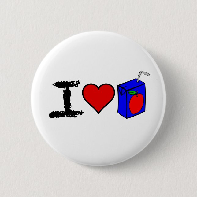 I Heart Juice Boxes Pinback Button (Front)