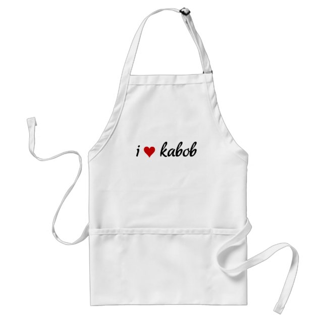 I heart kabob I love kabob Adult Apron (Front)