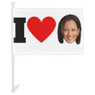 I Heart Kamala Harris  Car Flag