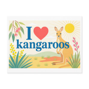"I [Heart] Kangaroos" Postcard