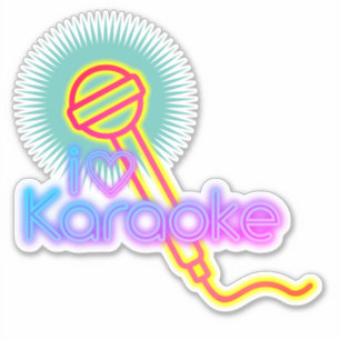 i heart karaoke singing music microphone sticker