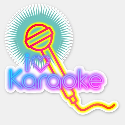 i heart karaoke singing music microphone sticker