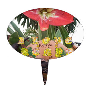 I (Heart) Kenya Buffalo Patch/Print Cake Topper