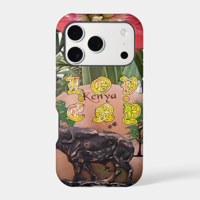 I (Heart) Kenya Buffalo Patch/Print Case-Mate iPhone Case (Back)