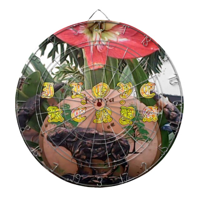 I (Heart) Kenya Buffalo Patch/Print Dart Board (Front)
