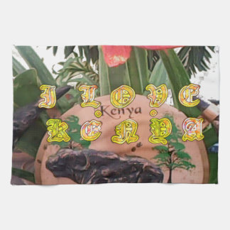 I (Heart) Kenya Buffalo Patch/Print Kitchen Towel