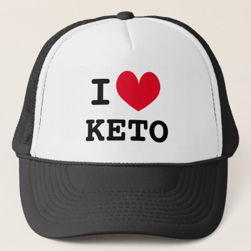 I heart keto trucker hat for ketogenic diet fans