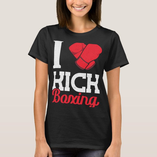 I Heart Kick Boxing Title Boxing T-Shirt (Front)
