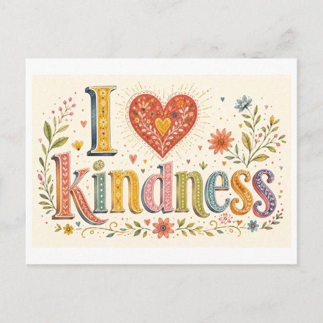 "I [Heart] Kindness" Postcard (Front)